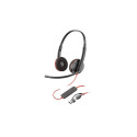 HP Poly Blackwire 3220 Stereo USB-C Headset +USB-C/A Adapter