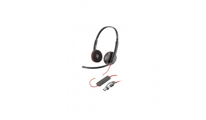 HP Poly Blackwire 3220 stereo USB-C peakkomplekt + USB-C/A adapter
