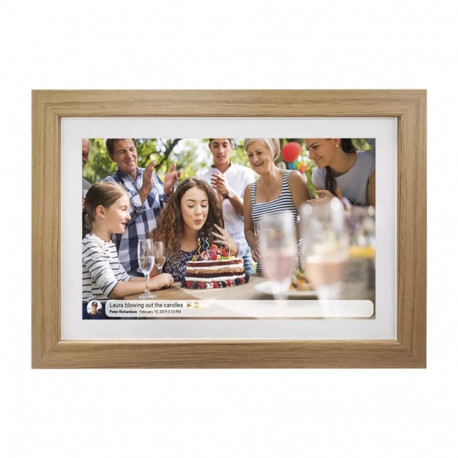 Denver photo frame with FRAMEO 10.1" 16GB light wood