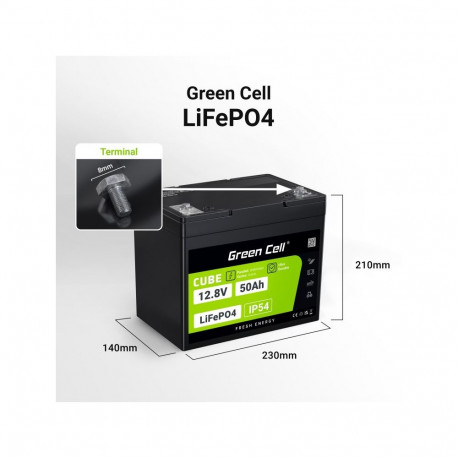 Green Cell LFPGC12V50AH UPS aku liitium-raudfosfaat (LiFePO4) 12 V 50 Ah