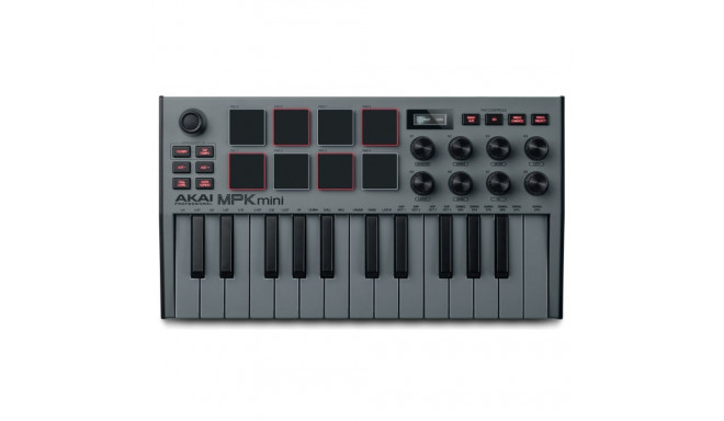 AKAI MPK Mini MK3 juhtklaviatuur pad-kontroller MIDI USB must, hall