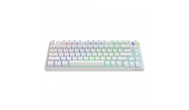 SAVIO PHENIX valge juhtmevaba mehaaniline klaviatuur, Gateron Red Pro, ABS