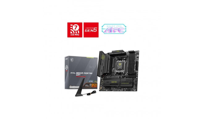 MSI Mainboard||AMD B850|SAM5|Micro-ATX|Memory DDR5|Memory slots 4|1xPCI-Express 4.0 4x|1xPCI-Express