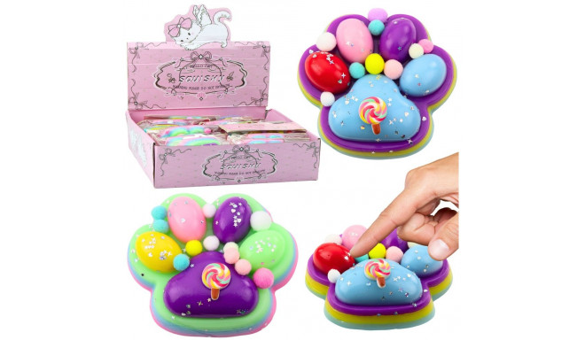 Gniotek Kocia Łapka Zabawka Antystresowa Sensoryczna Squishy XXL Fioletowa Zielona