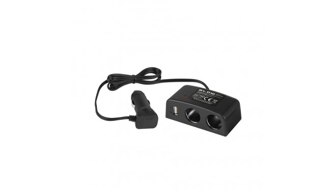 96-874# Rozgałęźnik zapalniczki samochodowej 1xwtyk/2xgniazdo+usb cs-27 kabel