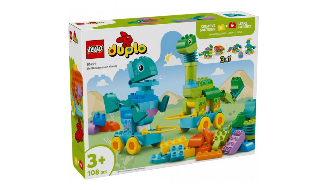 Klocki DUPLO 10451 3 w 1 Dinozaury na kółkach