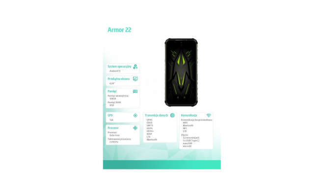 Smartphone Armor 22 4G 8/256GB IP69K green