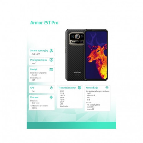 Armor 25T 4G 8/256GB IP69K termokaameraga nutitelefon must