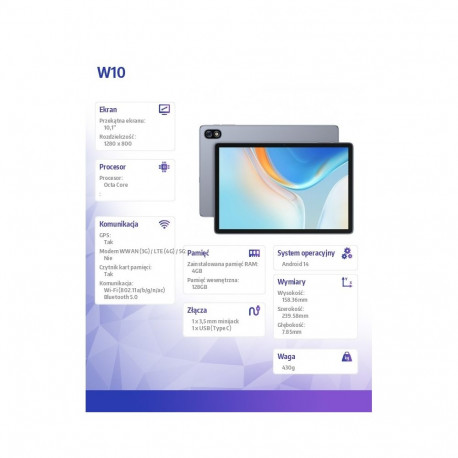 Tablet W10 WiFi 10.1 inches 4/128GB Space Grey