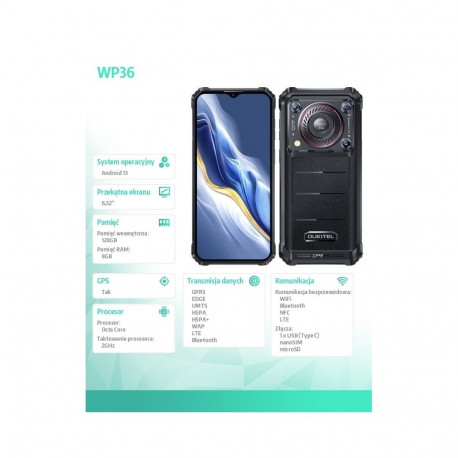 Nutitelefon WP36 4G 8/128GB IP69K ilma laadijata