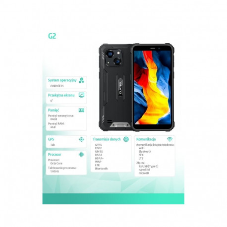Smartfon G2 4G 4/64GB IP69K no charger black