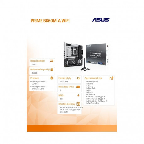 Motherboard PRIME B860M-A WIFI s1851 XDDR5 USBC mATX