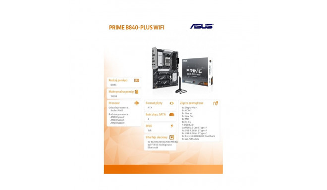 PRIME B840-PLUS WIFI emaplaat