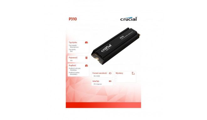 SSD P310 1TB M.2 NVMe PCIe 4.0 2280 radiator