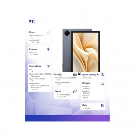 Tablet A11 4G 11 inches 4GB/256GB Space Grey