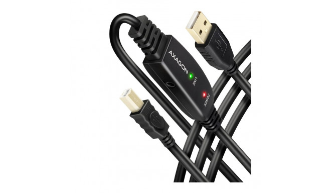 Axagon ADR-215B Active connection USB 2.0 A-M > B-M cable, 15 m long. Power supply option.