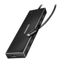 Axagon Seven-port USB 3.2 Gen 1 hub with charging support. Connector for external power supply. USB-