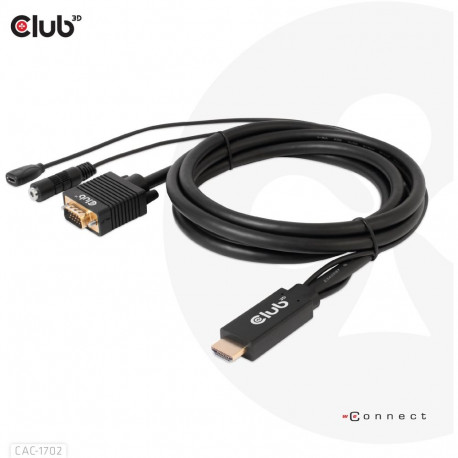 "Club3D Kabel HDMI+Micro-USB-Buchse > VGA+3.5mm 2m St/Bu"