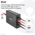 "Club3D Ladegerät 3xUSB Typ C. 1xUSB Typ A. PD 132W. GaN retail"