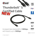 "Club3D Kabel Thunderbolt5 zertifi. 8K240Hz/ 80/120Gbps 1m"
