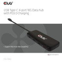 "Club3D USB-Hub Typ C > 4x USB Typ C 10Gbps + 100W PD St/Bu"