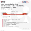 "Club3D Kabel USB 2 Typ C PD 240W / 480Mb 1m St/St"