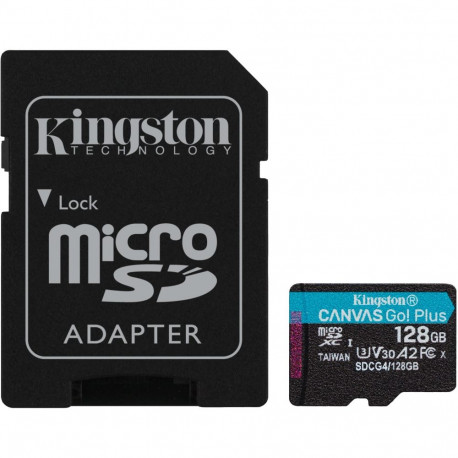 "CARD KINGSTON 128GB microXC Canvas Go Plus Gen4 200MB/s A2 U3 V30 Card + Adapter"