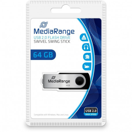 "STICK 64GB USB2.0 MEDIARANGE Black"