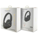 Guess Leather Tone On Tone Script Bluetooth 4G Over-Ear Headphones - Black