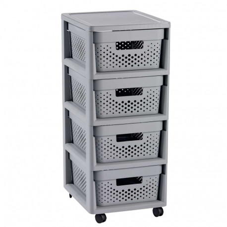 Curver ratastel sahtlikapp 4-auguline kast 11L Infinity 30x36x69cm hall 0804356099
