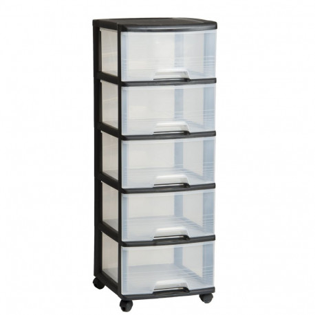 5 Drawer System 20L Drawer System 37x39x100cm black|translucent