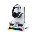 iLike iPega P5S006 Multifunctional Charging RGB Stand with Cooling for PS5 Slim White