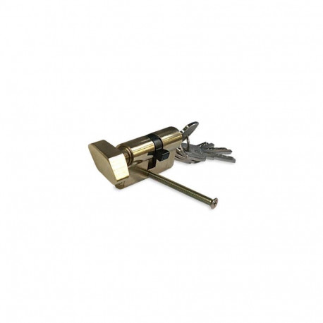 CYLINDER LOCK W KNOB 65MM 30X35 BRASS 5K