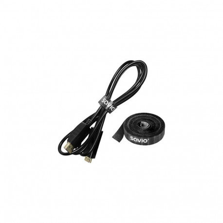 Savio OC-07 cable organizer Universal Cable binder Black