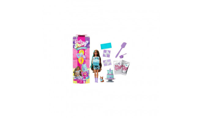 Barbie Party Unboxed Pet Birthday Series Doll &amp; Accessories, Party Stars Set with 10 Surpris