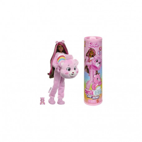 Barbie Cutie Reveal Care Bears Series Doll & Accessories in Cheer Bear Plush Costume, 10 Sur