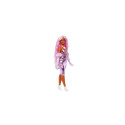 Barbie Deluxe Style Doll #1 in Glossy Pink Barbiecore Dress with Velvet Gloves, Pink Hair