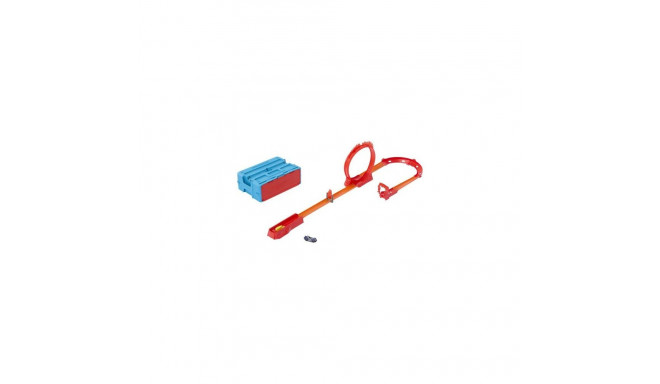Hot Wheels Track Builder Fire-Themed Track Building Set with 1 Toy Car