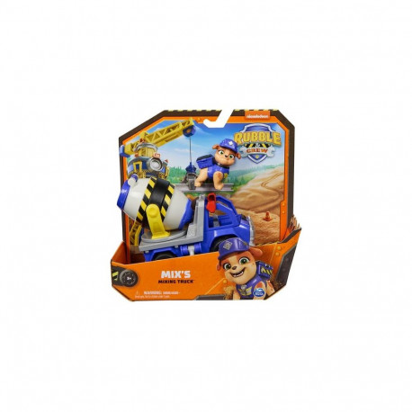 Rubble &amp; Crew , Mix’s Cement Mixer Toy Truck with Action Figure and Movable Construction Toy