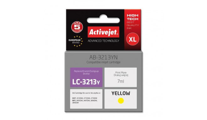 Activejet AB-3213YN printer ink for Brother, Brother LC3213Y replacement; Supreme; 7 ml; yellow