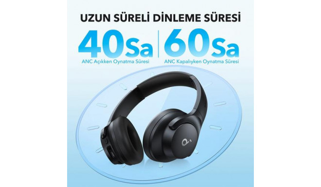 Soundcore Q20i Beyaz Headset Wired Head-band Calls/Music USB Type-C Bluetooth White