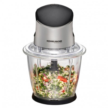 Rommelsbacher MZ 500 electric food chopper 1.5 L 500 W Black, Stainless steel
