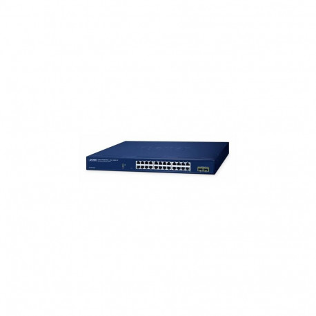 PLANET 24-Port 10/100/1000T + 2-Port Managed L2 Gigabit Ethernet (10/100/1000) Blue