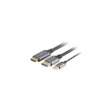 Lanberg CA-HDDP-20CU-0018-BK video cable adapter 1.8 m DisplayPort HDMI + USB Black, Silver