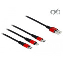DeLOCK USB Charging Cable 3 in 1 for Lightning / Micro USB / USB Type-C 30 cm