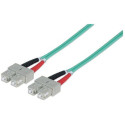Intellinet Fiber Optic Patch Cable, OM3, SC/SC, 1m, Aqua, Duplex, Multimode, 50/125 µm, LSZH, Fibre,