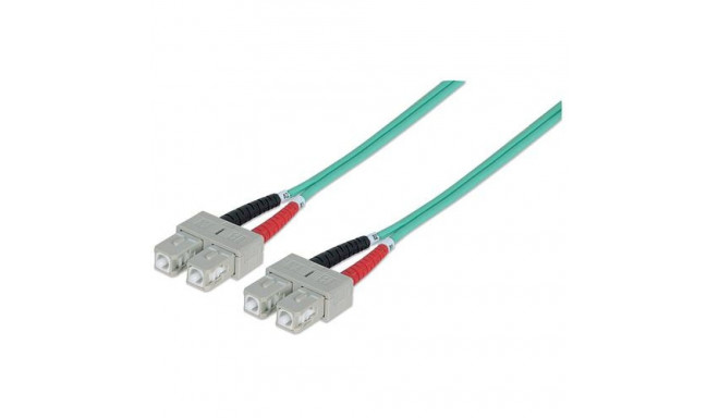 Intellinet Fiber Optic Patch Cable, OM3, SC/SC, 1m, Aqua, Duplex, Multimode, 50/125 µm, LSZH, Fibre,