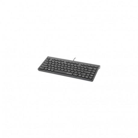 Manhattan Slim Wired USB Mini Keyboard, 12 Multimedia/Function Keys, Built-in 1.5 m (5 ft.) USB-A Ca