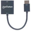 Manhattan DisplayPort 1.2a to DVI-D 24+1 Adapter Cable, 1080p@60Hz, 23cm, Male to Female, Active, Eq