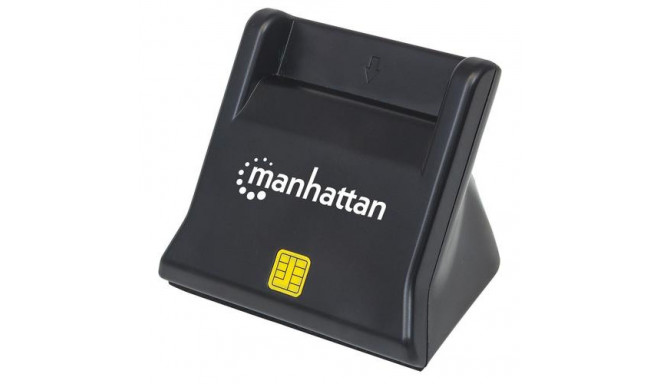 Manhattan USB-A Smart/SIM Card Reader, 480 Mbps (USB 2.0), Desktop Standing, Friction Type compatibl